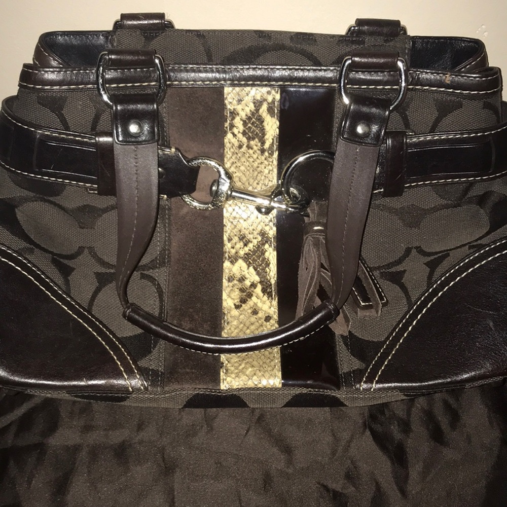 Great Condition Leather and Snakeskin Coach Purse